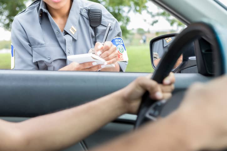 police issuing ticket